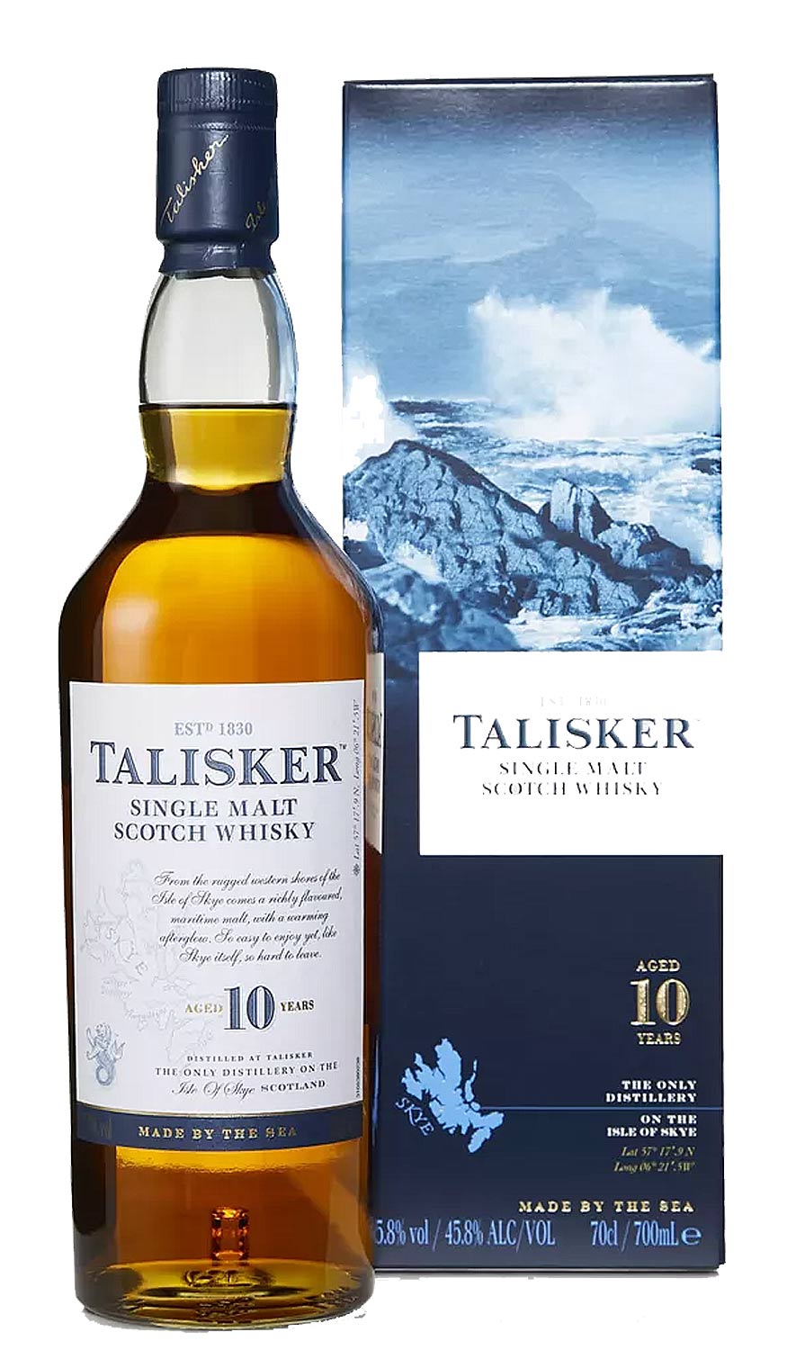 Schottischer Whisky Talisker Single Malt Scotch Whisky 10 Years  Schottischer Whisky Talisker Single Malt Scotch Whisky 10 Years