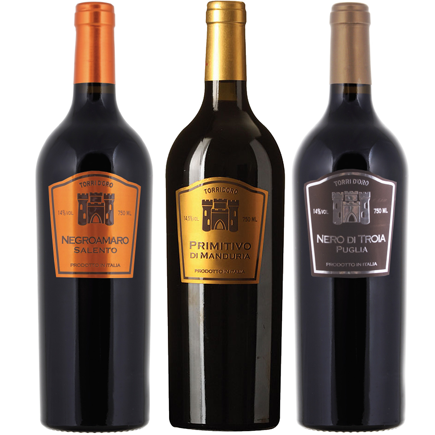 3er Paket italienische Rotweine Torri d'Oro