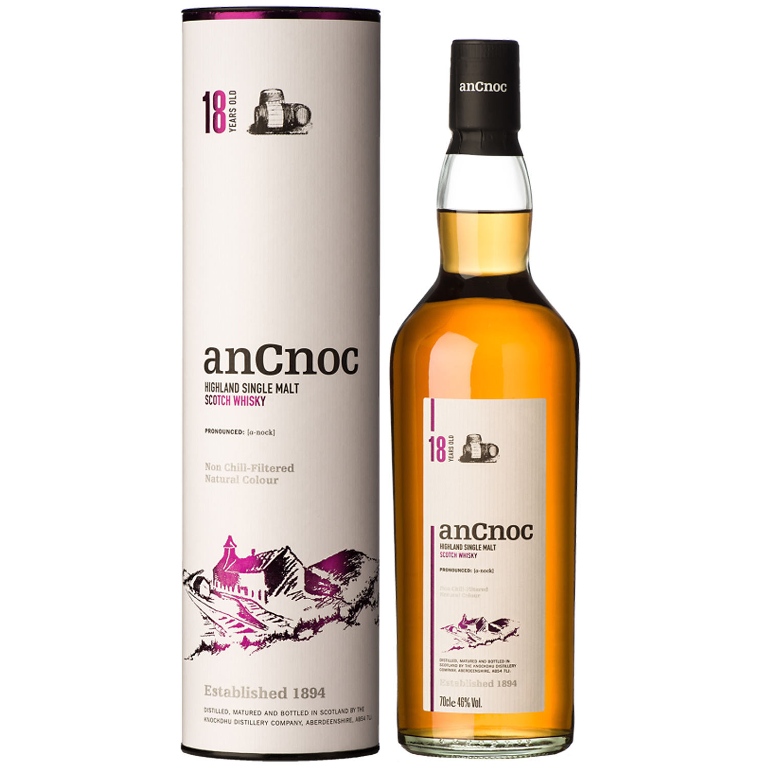 AnCnoc Highland Single Malt Scotch Whisky 18YO
