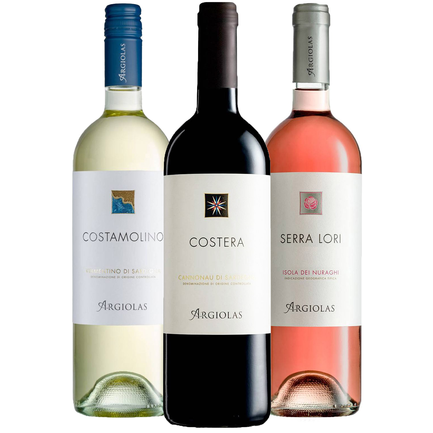 Argiolas 3er Kennenlern-Paket Rot-Weiß-Rosé
