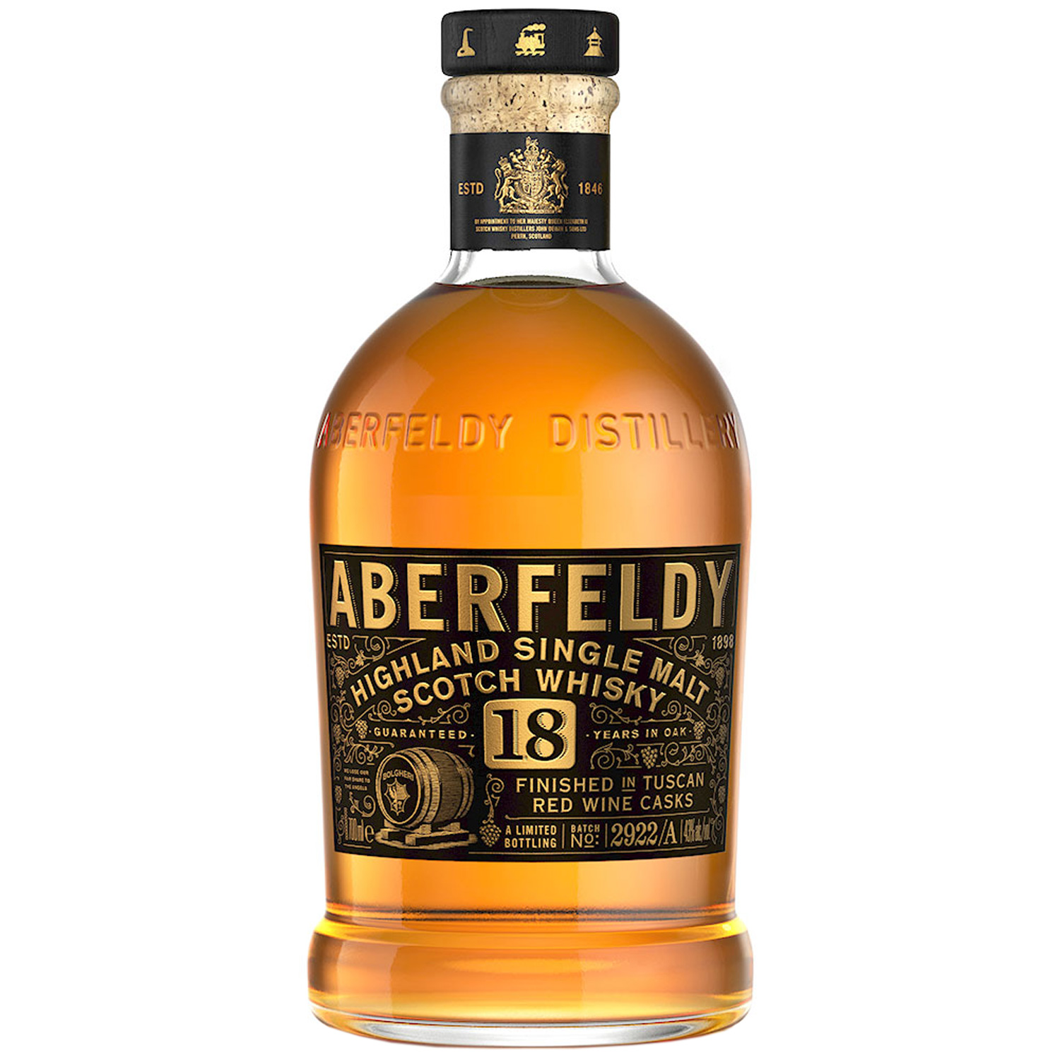 Aberfeldy 18YO Single Malt Scotch Whisky Bolgheri Italian Red Wine Casks Aberfeldy 18YO Single Malt Scotch Whisky Bolgheri Italian Red Wine Casks