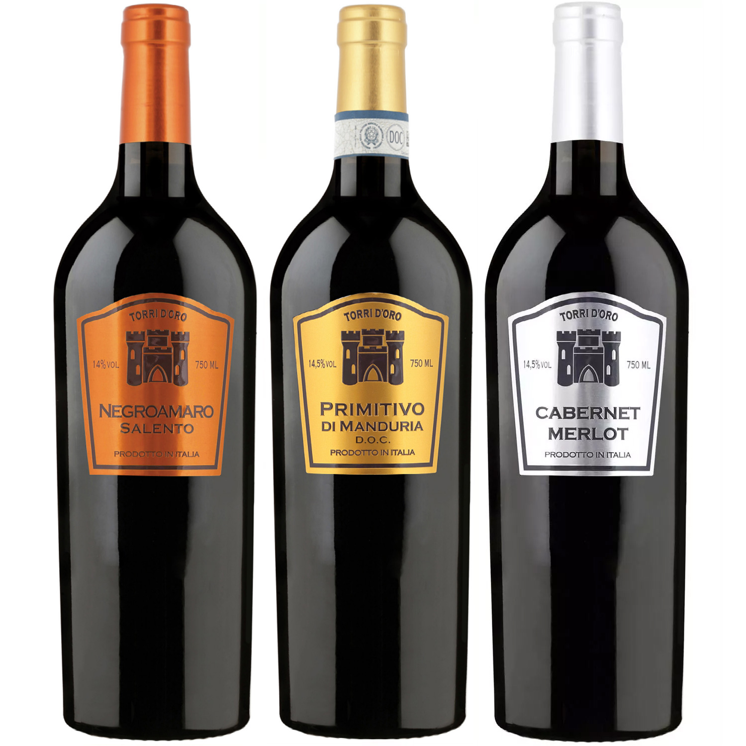 3er Paket italienische Rotweine Torri d'Oro