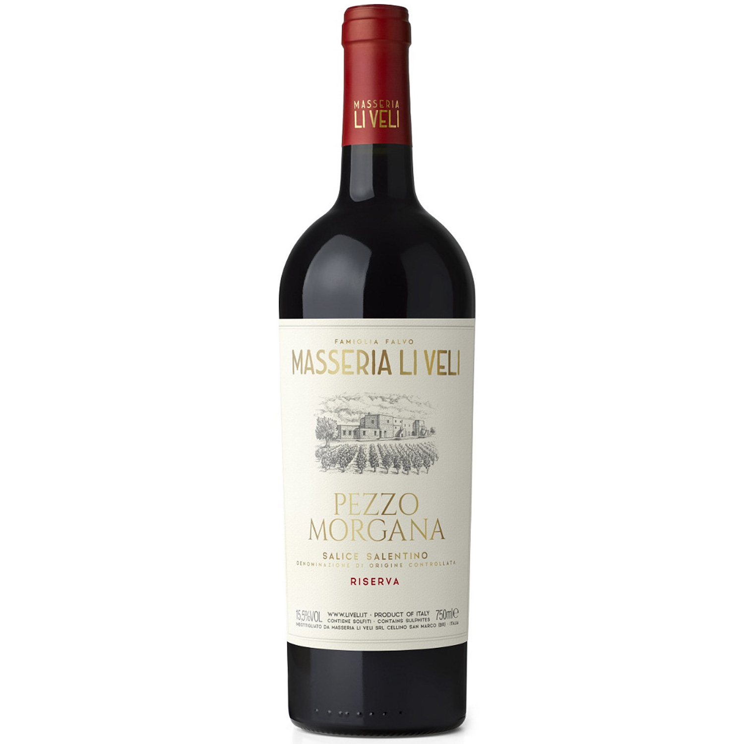 Italienischer Rotwein Famiglia Favlo Masseria Li Veli Pezzo Morgana Salice Salentino Riserva 2016
