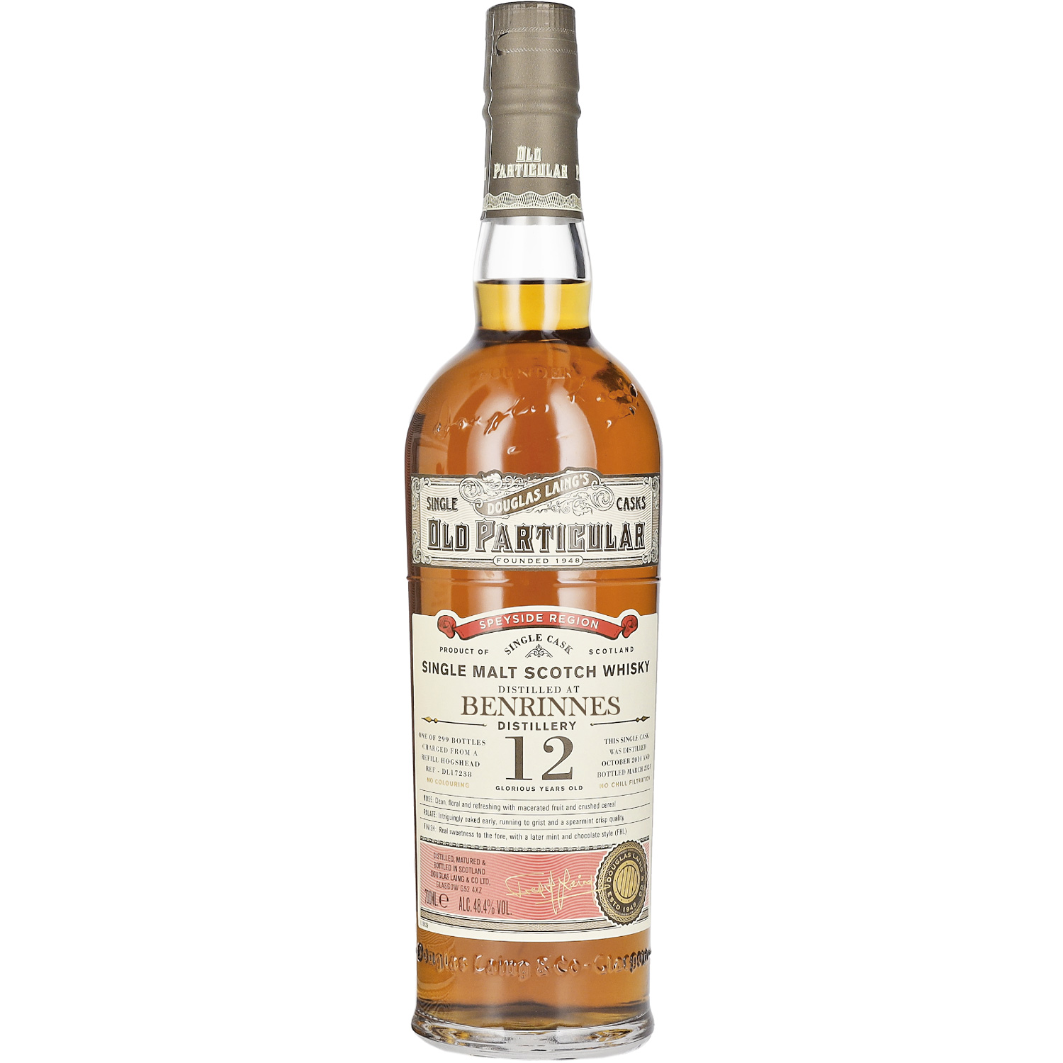 Single Malt Scotch Whisky Benrinnes 12 YO Old Particular Single Cask