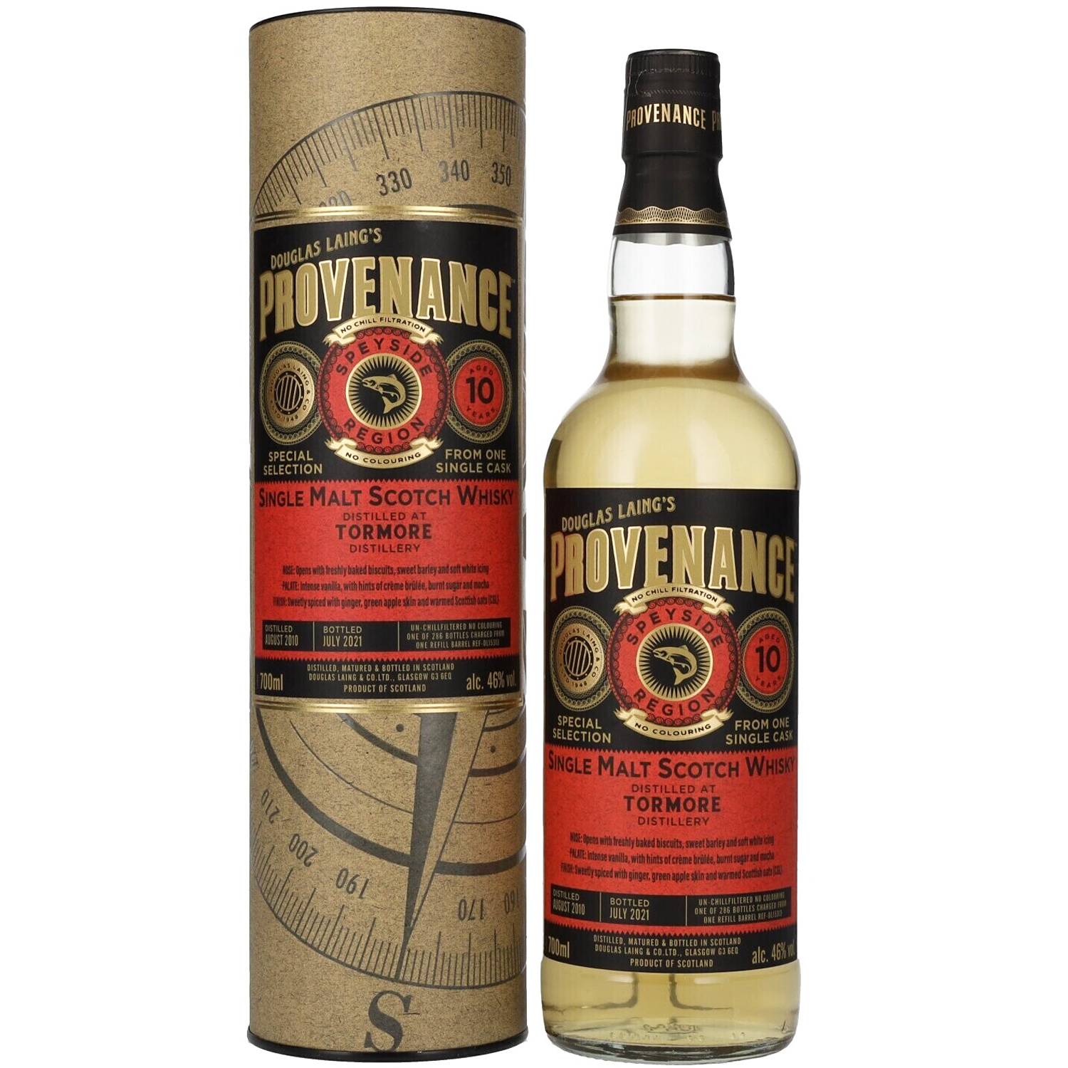 Single Malt Scotch Whisky Tormore 10 YO Old Provenance