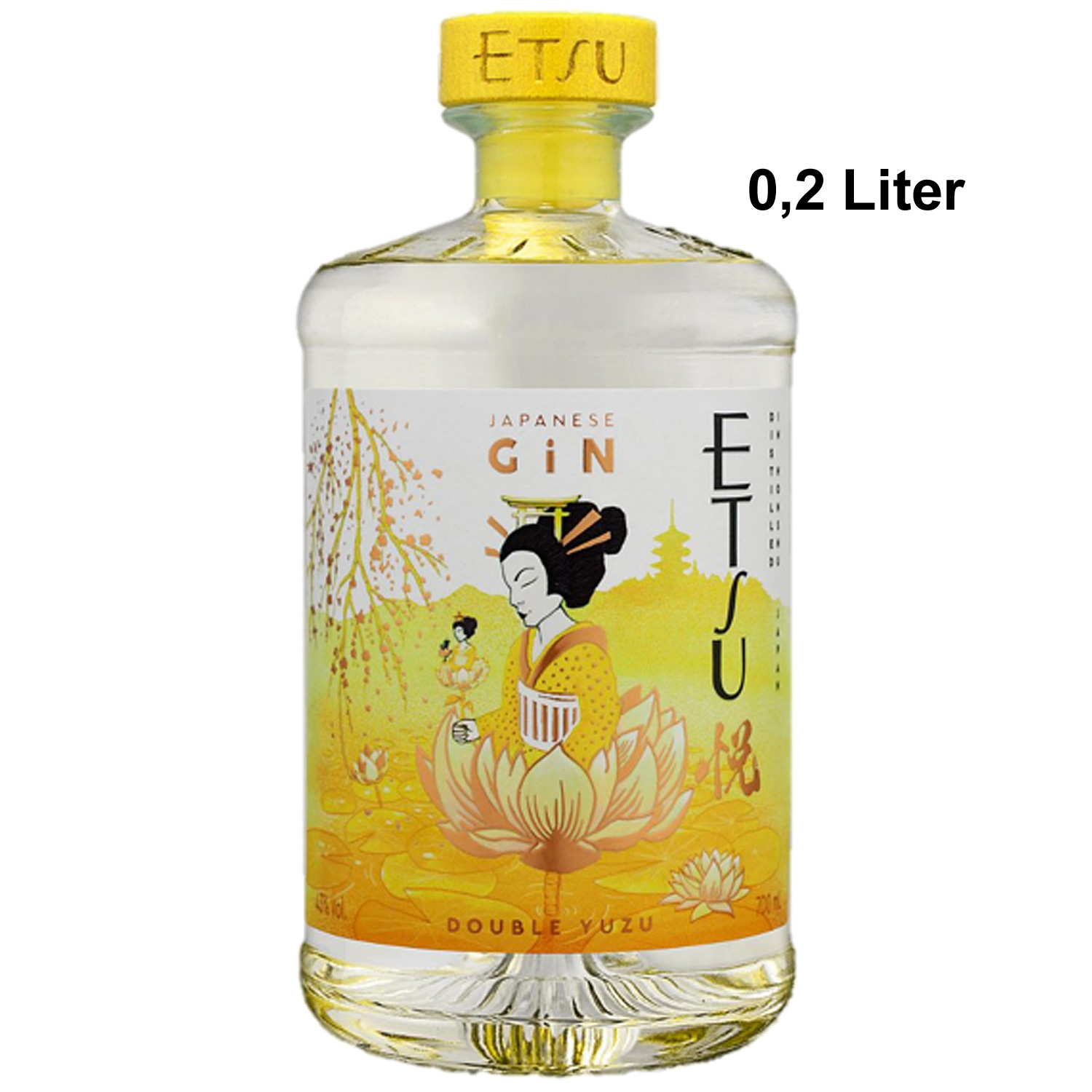 Etsu Double Yuzu Gin Premium Artisanal Japanese 200ml