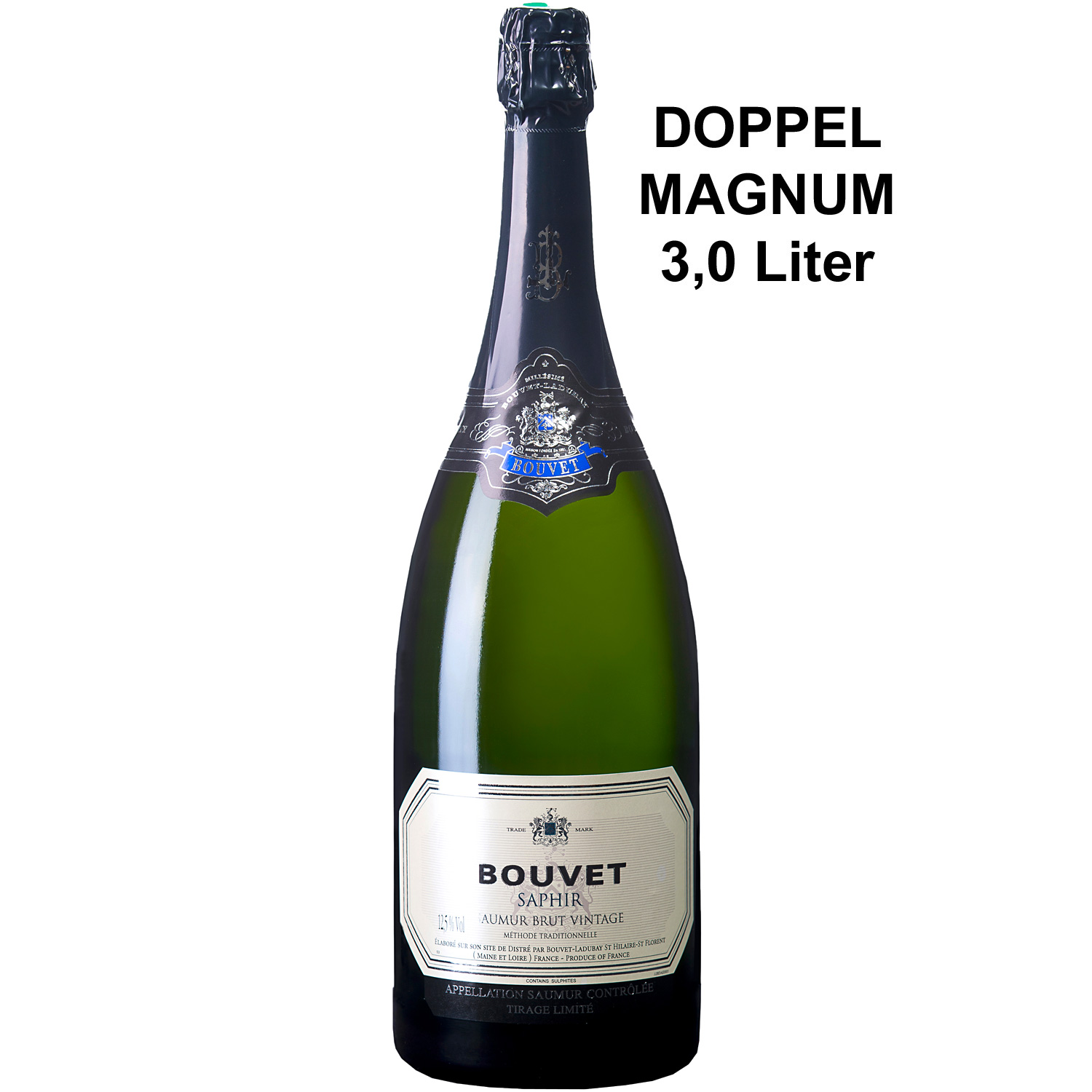 Bouvet Crémant Saumur Brut Blanc Saphir AOP Doppel-Magnum