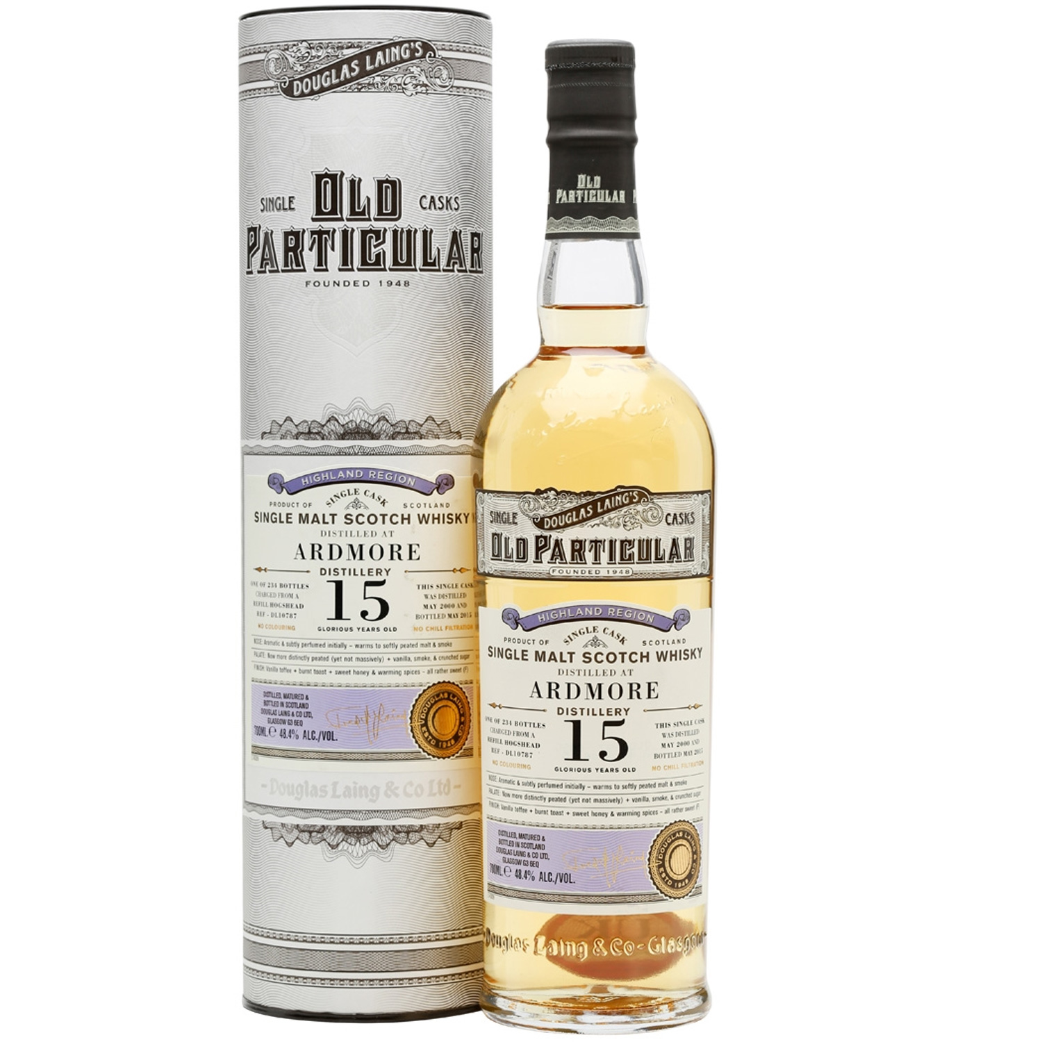 Single Malt Scotch Whisky Ardmore 15 YO Old Particular Single Malt Scotch Whisky Ardmore 15 YO Old Particular