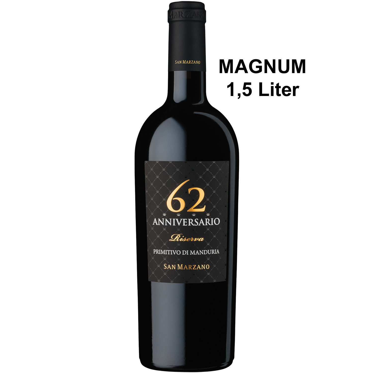 Italienischer Rotwein 62 Anniversario Riserva Primitivo di Manduria San Marzano 2017 Italienischer Rotwein 62 Anniversario Riserva Primitivo di Manduria San Marzano 2017