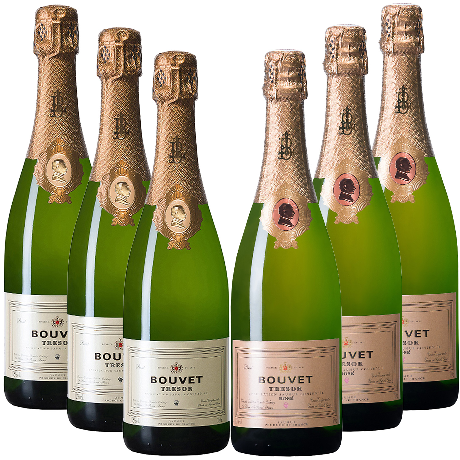 6er Paket Bouvet Crémant Saumur Brut Tresor AOP. 3x Blanc & 3x Rosé 6er Paket Bouvet Crémant Saumur Brut Tresor AOP. 3x Blanc & 3x Rosé